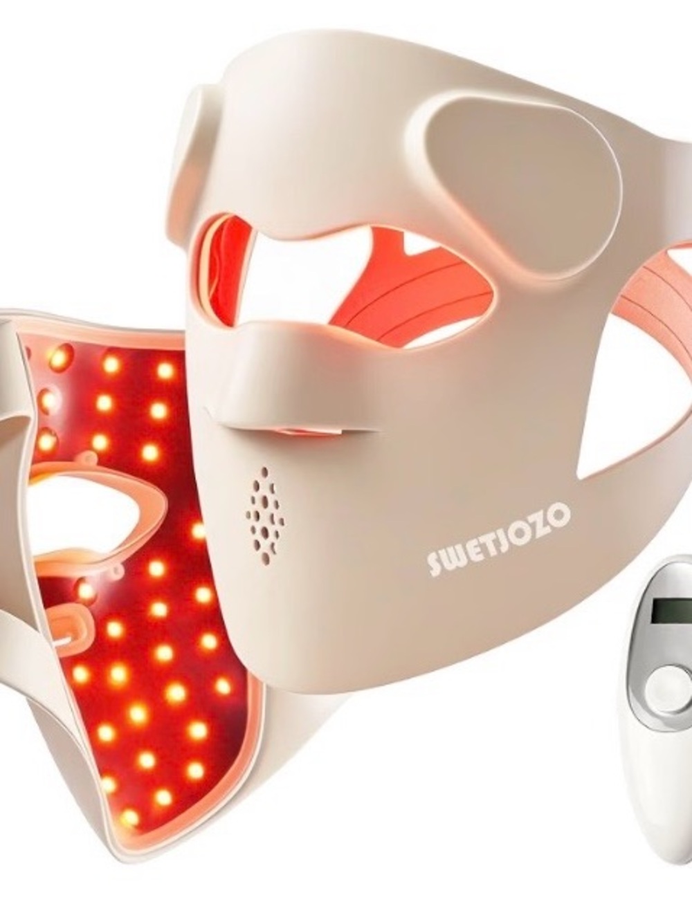 NEW Cordless LED Face Mask Red Near Infrared Blue Light 9 Modes Rechargeable